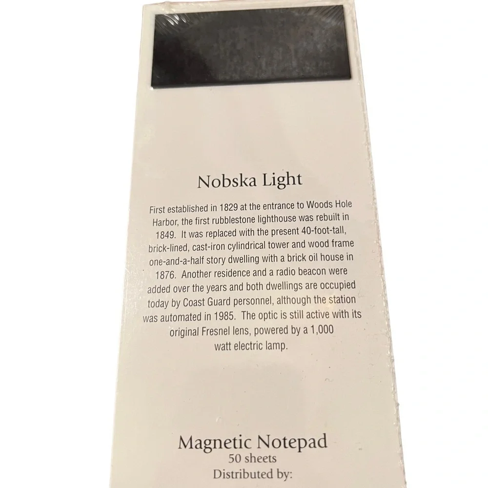 Magnetic Notepad Nobska‎ Lighthouse Cape Cod 50 Sheets South Cape District Inc